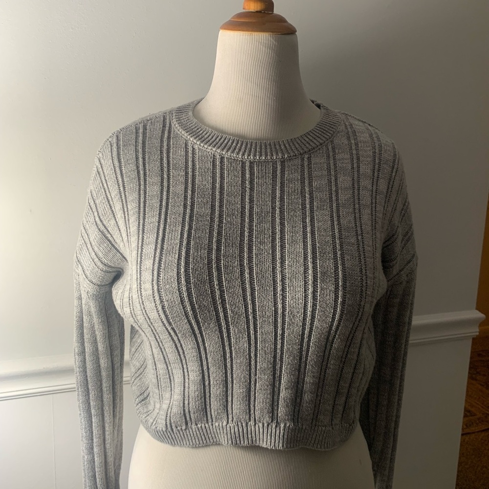 Aeropostale Light Gray Ribbed Sweater